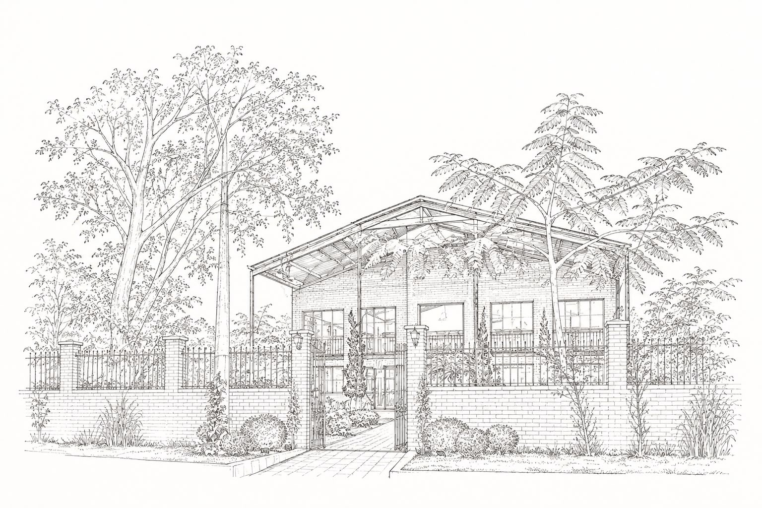 Ilustração do Chalé Enfesta, local do nosso casamento